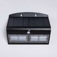 Solcellsvägglampa Double Conan 6,8W med sensor - svart