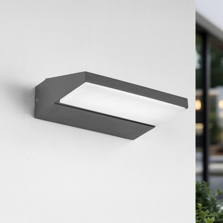 Vridbar utomhusvägglampa Argento - antracit med integrerad LED