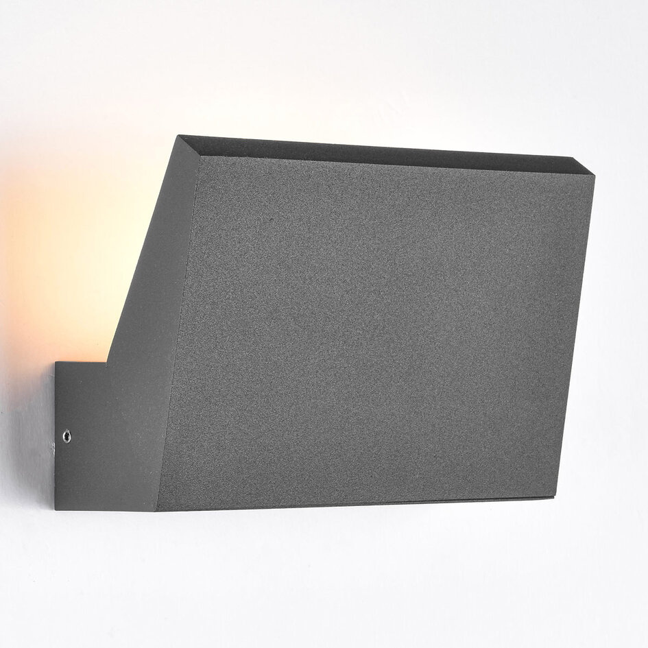 Vridbar utomhusvägglampa Argento - antracit med integrerad LED