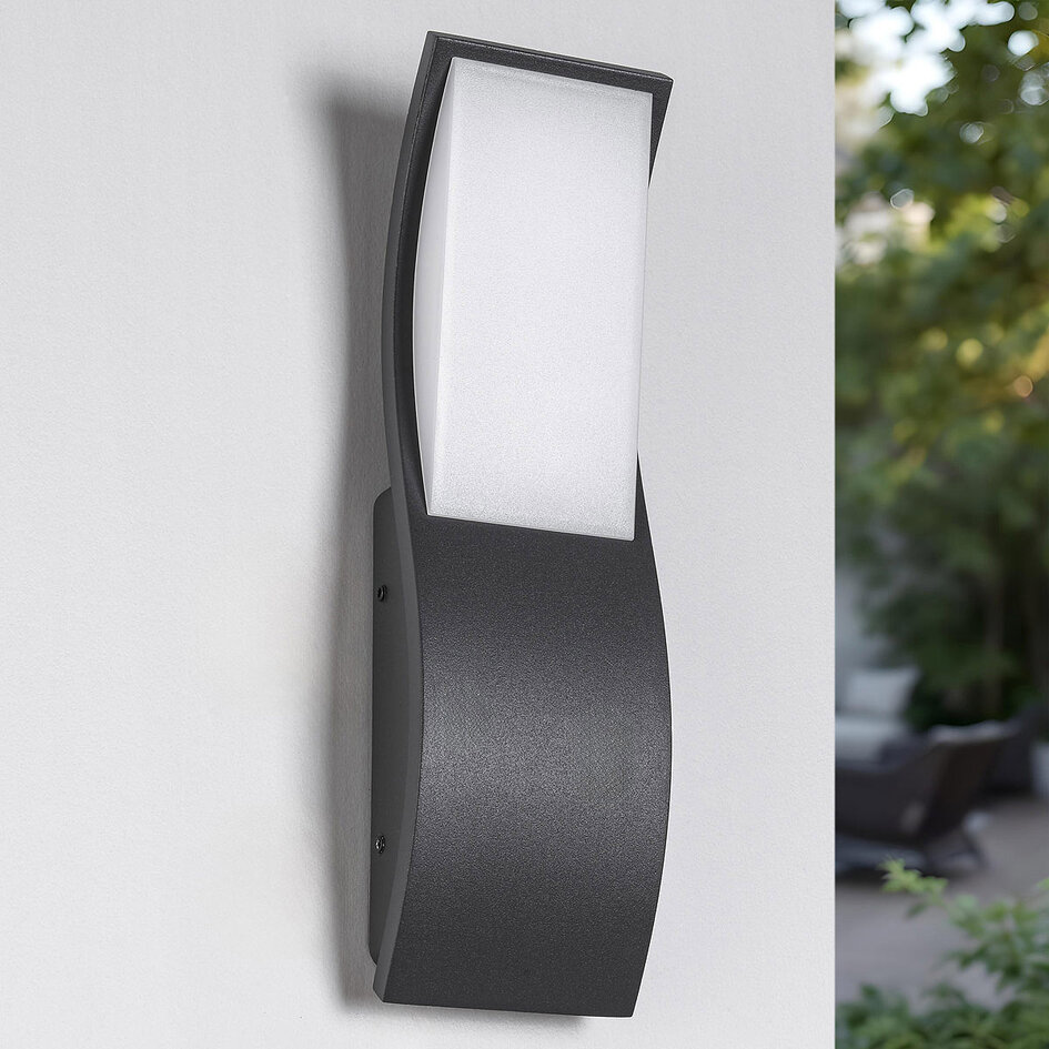 Utomhusvägglampa Mica - antracit med integrerad LED