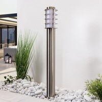Stående utomhuslampa Silvio i rostfritt stål - 80 cm