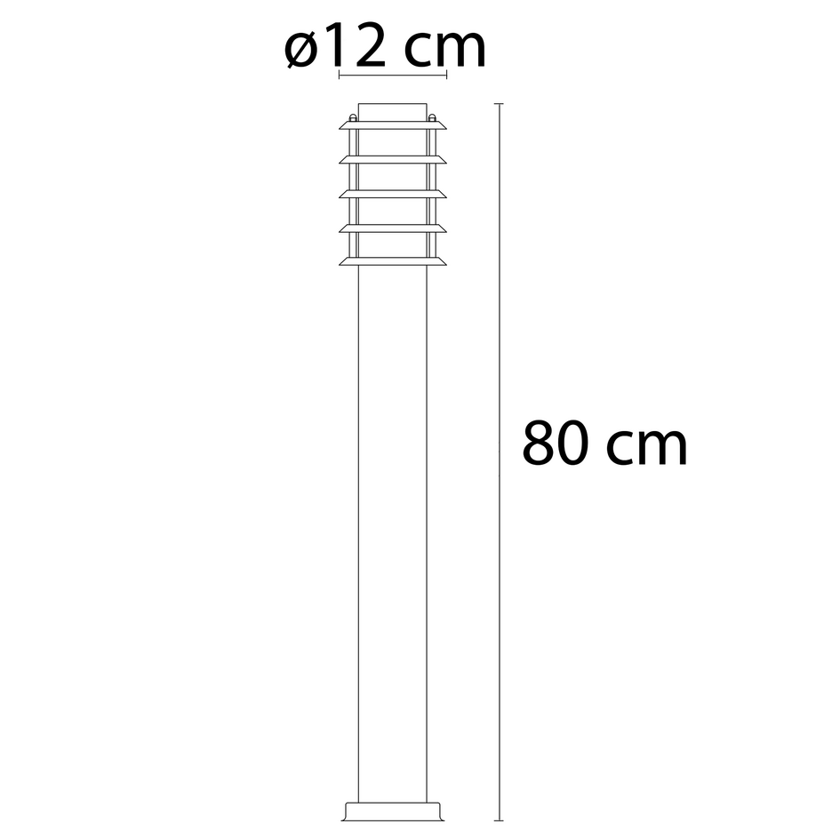 Stående utomhuslampa Silvio i rostfritt stål - 80 cm