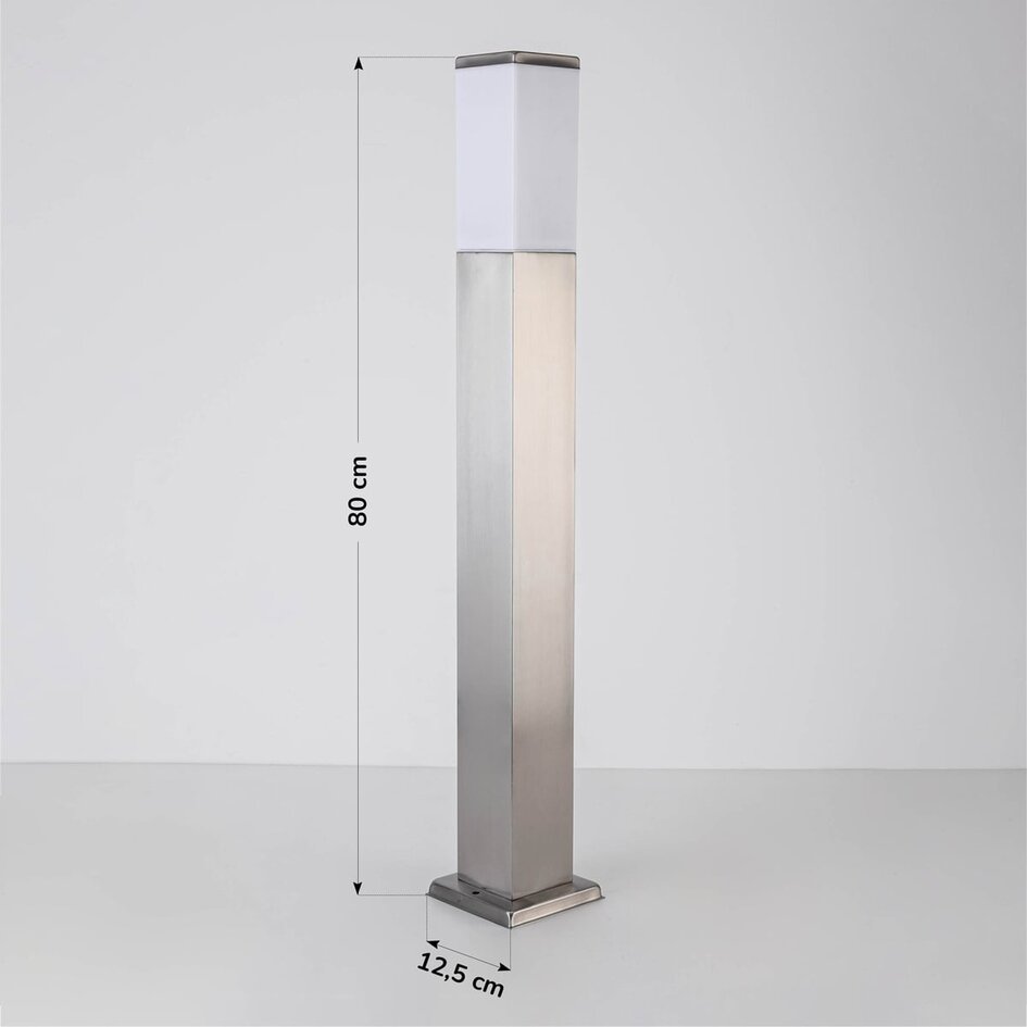 Stående utomhuslampa Luigi i rostfritt stål - 80 cm