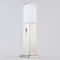 Stående utomhuslampa Leopoldo i rostfritt stål med sensor - 45 cm