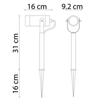 Trädgårdsspotlight Emilio i rostfritt stål, 31 cm
