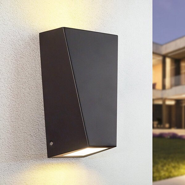 Vägglampa Luisa med två lampor - svart rostfritt stål