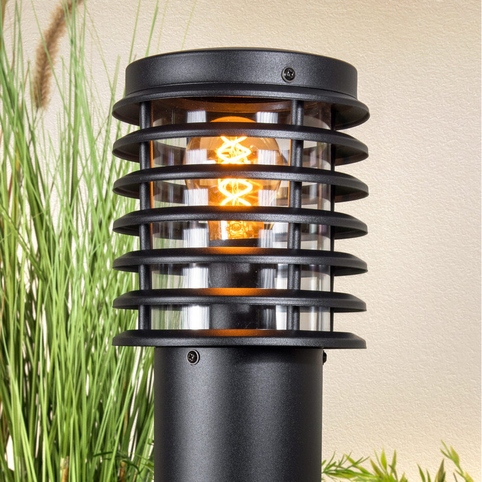 Svart stående utomhuslampa Elia i rostfritt stål - 50 cm