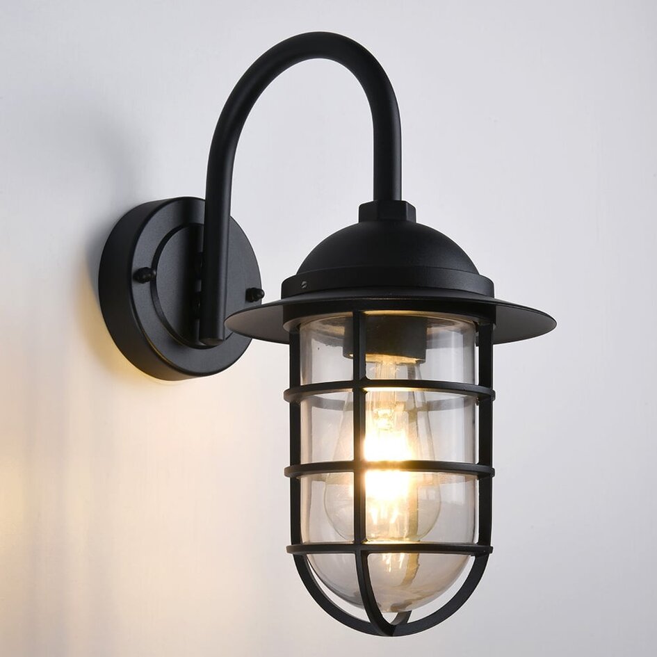 Utomhusvägglampa Claudia i svart