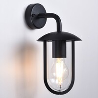 Utomhusvägglampa Davide - svart rostfritt stål