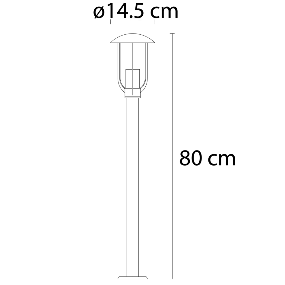 Lantlig utomhuslampa Alessandro i rostfritt stål - 80 cm svart