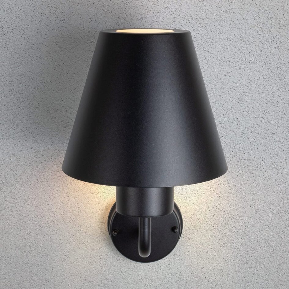Utomhusvägglampa Michelle - svart med lampskärm