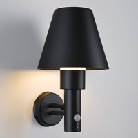 Utomhusvägglampa Marta med lampskärm och rörelsesensor