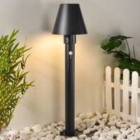 Modern stående utomhuslampa Bruno med sensor - 80 cm svart