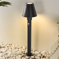 Modern stående utomhuslampa Bruno med sensor - 80 cm svart