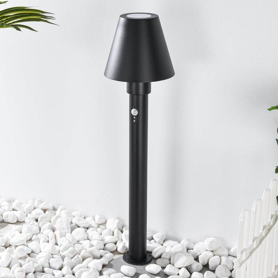 Modern stående utomhuslampa Bruno med sensor - 80 cm svart