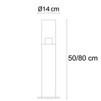 Stående utomhuslampa Stella i rostfritt stål - 50 cm svart