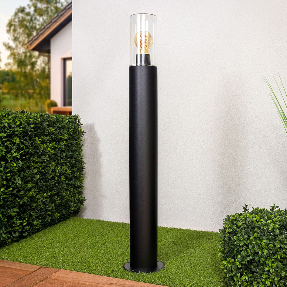 Stående utomhuslampa Stella i rostfritt stål - 80 cm svart