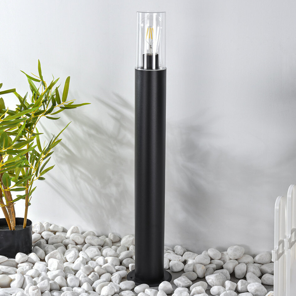 Stående utomhuslampa Stella i rostfritt stål - 80 cm svart