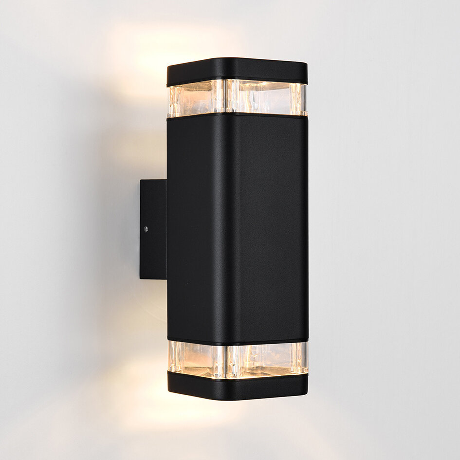 Utomhusvägglampa Mario upp/ner - svart