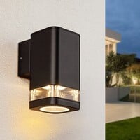 Kvadratisk utomhusvägglampa Marino - svart