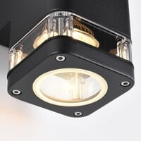 Kvadratisk utomhusvägglampa Marino - svart