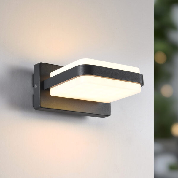 Utomhusvägglampa Lorenzo - antracit med integrerad LED