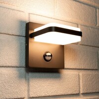 Vägglampa med sensor Stefano - antracit