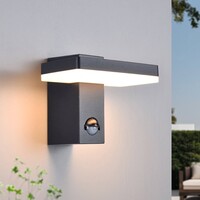 Utomhusvägglampa Roberto med rörelsesensor och integrerad LED - svart