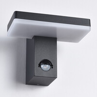 Utomhusvägglampa Roberto med rörelsesensor och integrerad LED - svart