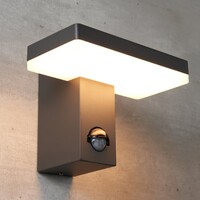 Utomhusvägglampa Roberto med rörelsesensor och integrerad LED - svart