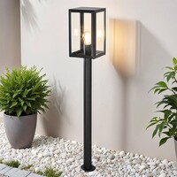 Robust stående utomhuslampa Giovanni i rostfritt stål - svart