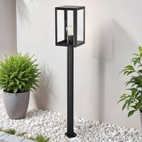 Robust stående utomhuslampa Giovanni i rostfritt stål - svart
