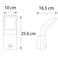 Utomhusvägglampa Franco med rörelsesensor - svart och integrerad LED