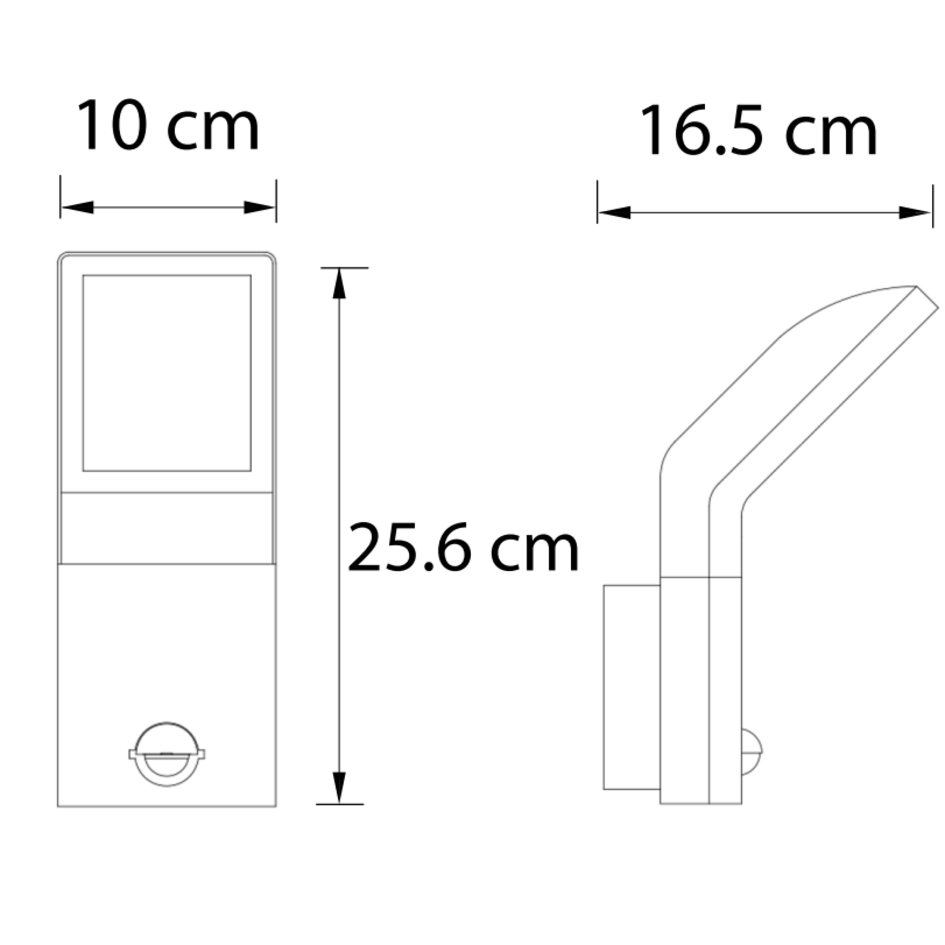 Utomhusvägglampa Franco med rörelsesensor - svart och integrerad LED