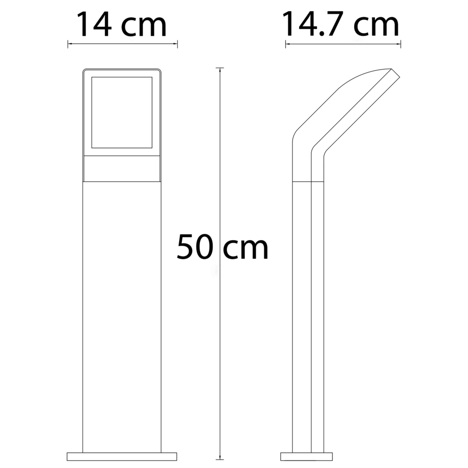 Svart stående utomhuslampa Francesco - 50 cm med integrerad LED