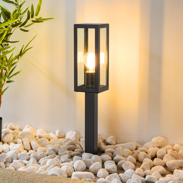 Robust utomhuslampa Alessio i rostfritt stål med glas - 50 cm svart