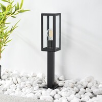 Robust utomhuslampa Alessio i rostfritt stål med glas - 50 cm svart