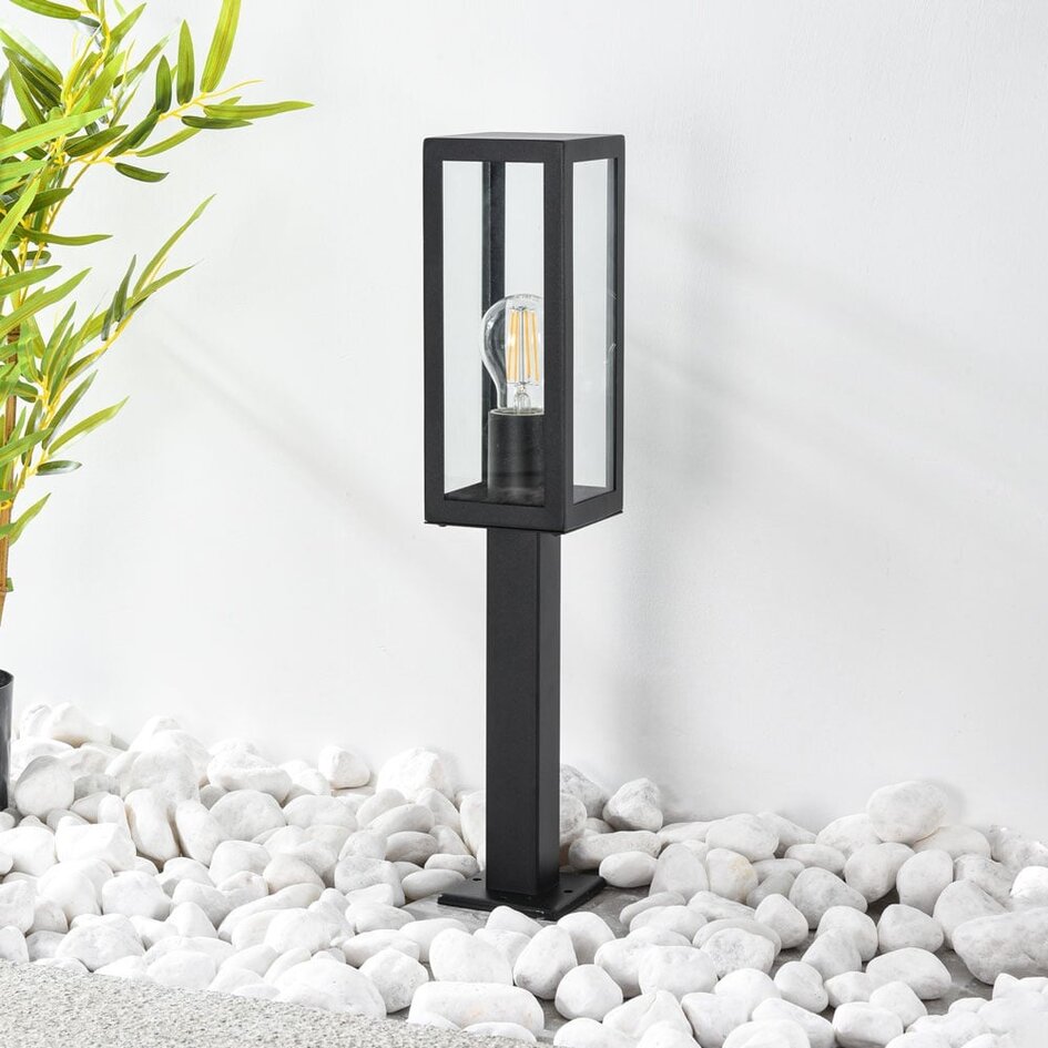 Robust utomhuslampa Alessio i rostfritt stål med glas - 50 cm svart