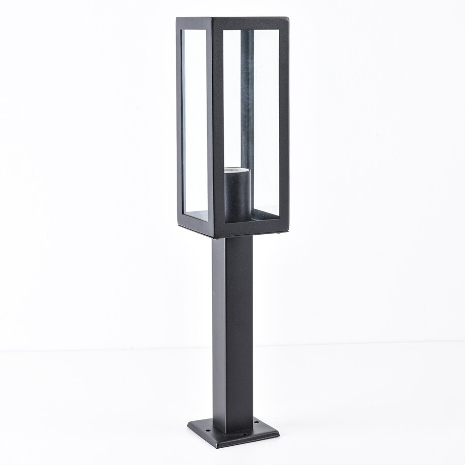 Robust utomhuslampa Alessio i rostfritt stål med glas - 50 cm svart
