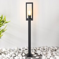 Industriell svart utomhuslampa Alessio i rostfritt stål med glas - 80 cm