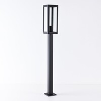 Industriell svart utomhuslampa Alessio i rostfritt stål med glas - 80 cm