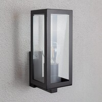 Utomhusvägglampa Carlo - svart rostfritt stål med glas