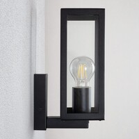 Utomhusvägglampa Carlo - svart rostfritt stål med glas
