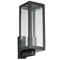 Utomhusvägglampa Carlo - svart rostfritt stål med glas