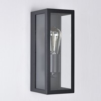Utomhusvägglampa Filippo - svart rostfritt stål med glas