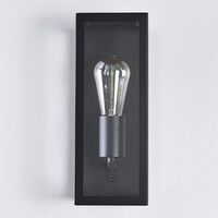 Utomhusvägglampa Filippo - svart rostfritt stål med glas
