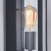 Utomhusvägglampa Filippo - svart rostfritt stål med glas