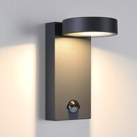 Utomhusvägglampa Luca med rörelsesensor - antracit och integrerad LED