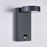 Utomhusvägglampa Luca med rörelsesensor - antracit och integrerad LED