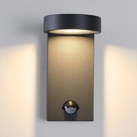 Utomhusvägglampa Luca med rörelsesensor - antracit och integrerad LED